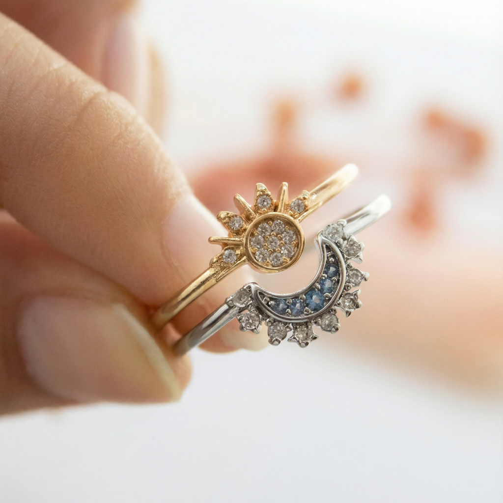 ✨Anillo del Sol y la Luna – Símbolo de equilibrio y conexión✨